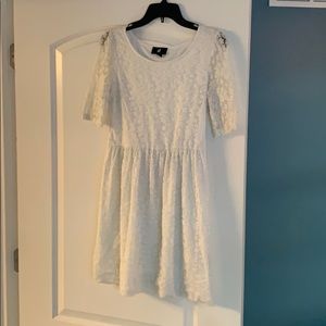 Fall Lace White Dress